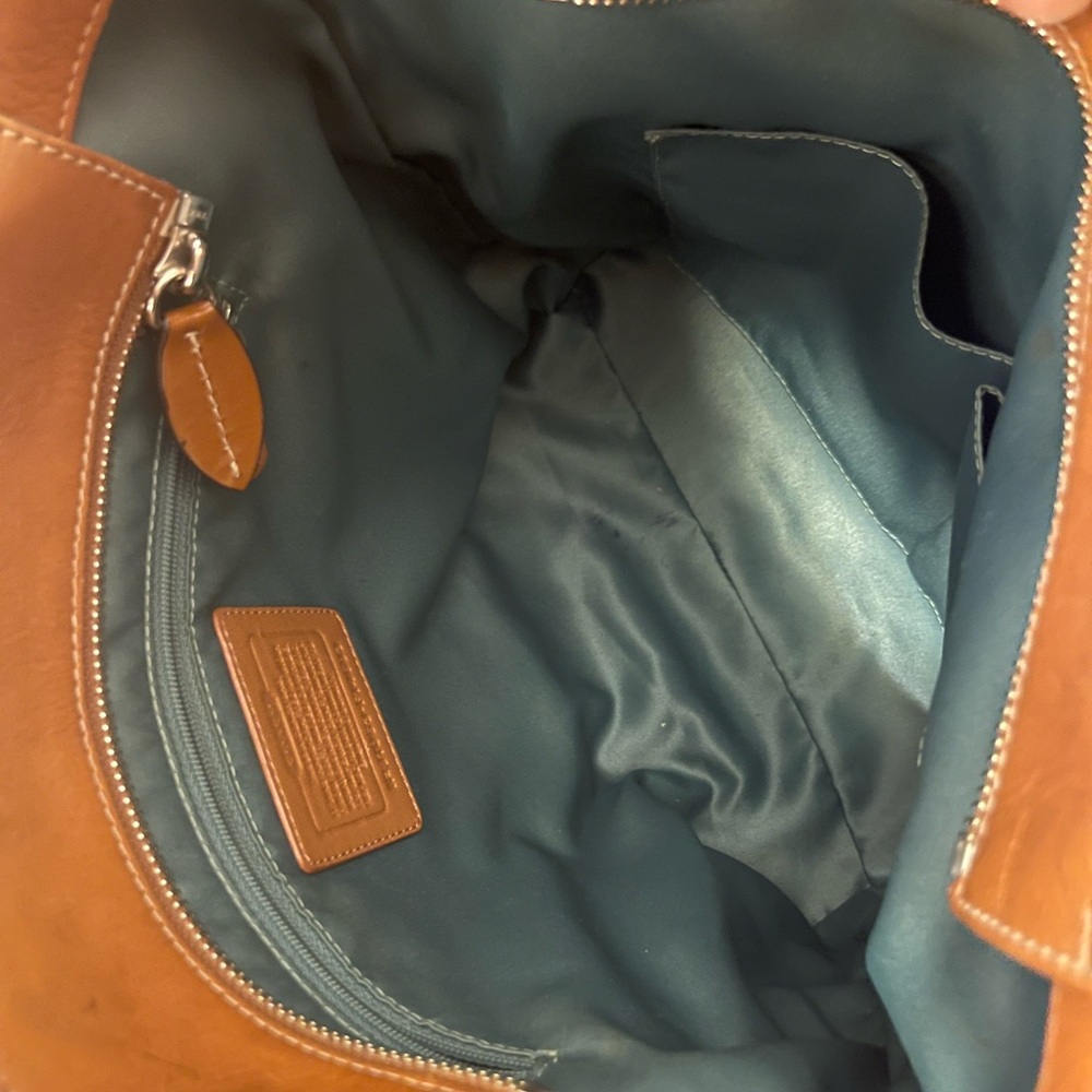 Coach Penelope All Leather Tote / Shoulder Bag w/ Emerald Interior F14683 - Picture 7 of 16